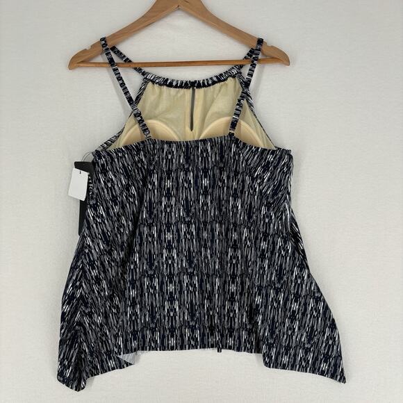 Miraclesuit Silver Shores Peephole Tankini Top Sz 16 MSRP $140 Midnight Blue NWT - Picture 3 of 7